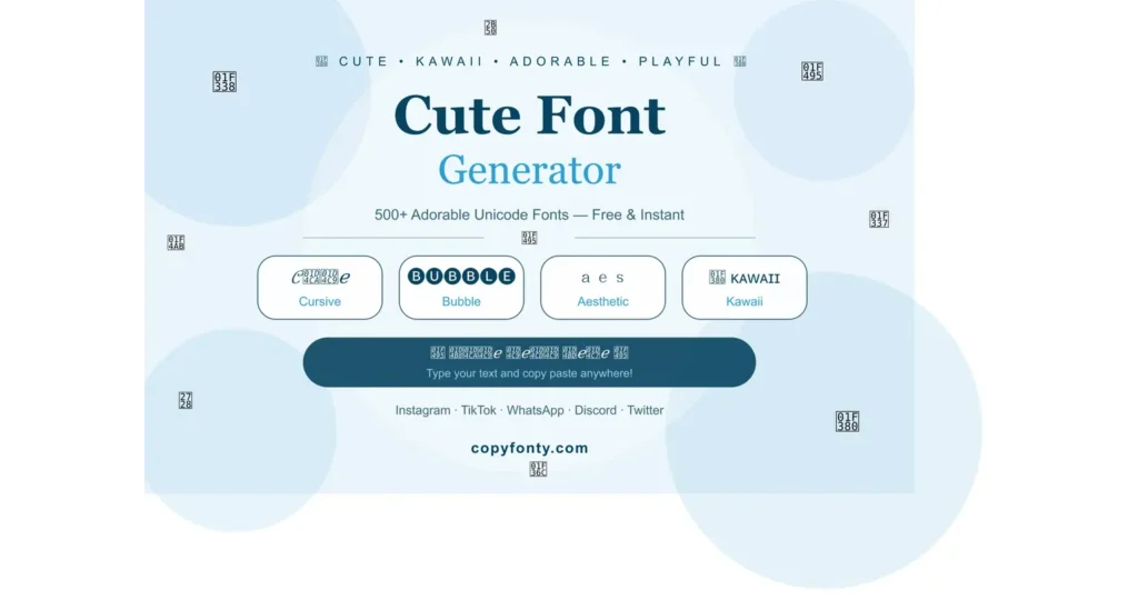 Cute Fonts Generator 1 cute font generator blue 2